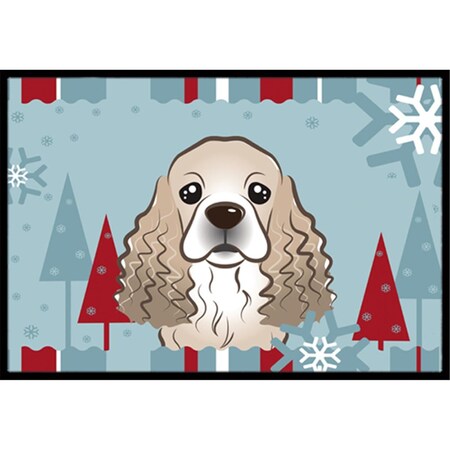 Jensendistributionservices Winter Holiday Cocker Spaniel Indoor & Outdoor Mat, 18 x 27 in. MI2556704